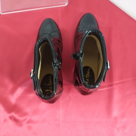 Cole Haan Women's SZ 6B Black Patent Leather Ankle Boots . - Picture 6 of 10